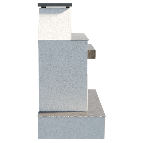 Cal Flame - Key West Modern Outdoor Gas Fireplace with Wrap-Around Mantel | Model: FRP905-3 | AQVINA World - Aqvina LLC