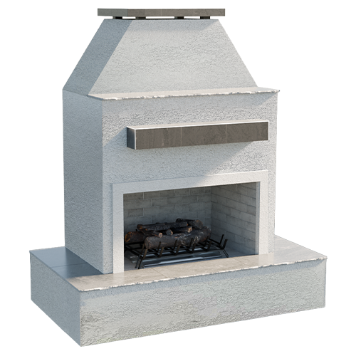 Cal Flame - Key West Modern Outdoor Gas Fireplace with Wrap-Around Mantel | Model: FRP905-3 | AQVINA World - Aqvina LLC