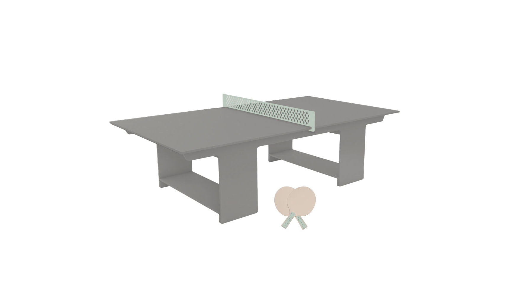 Table tennis set including racket, balls, and net stand in a travel case.