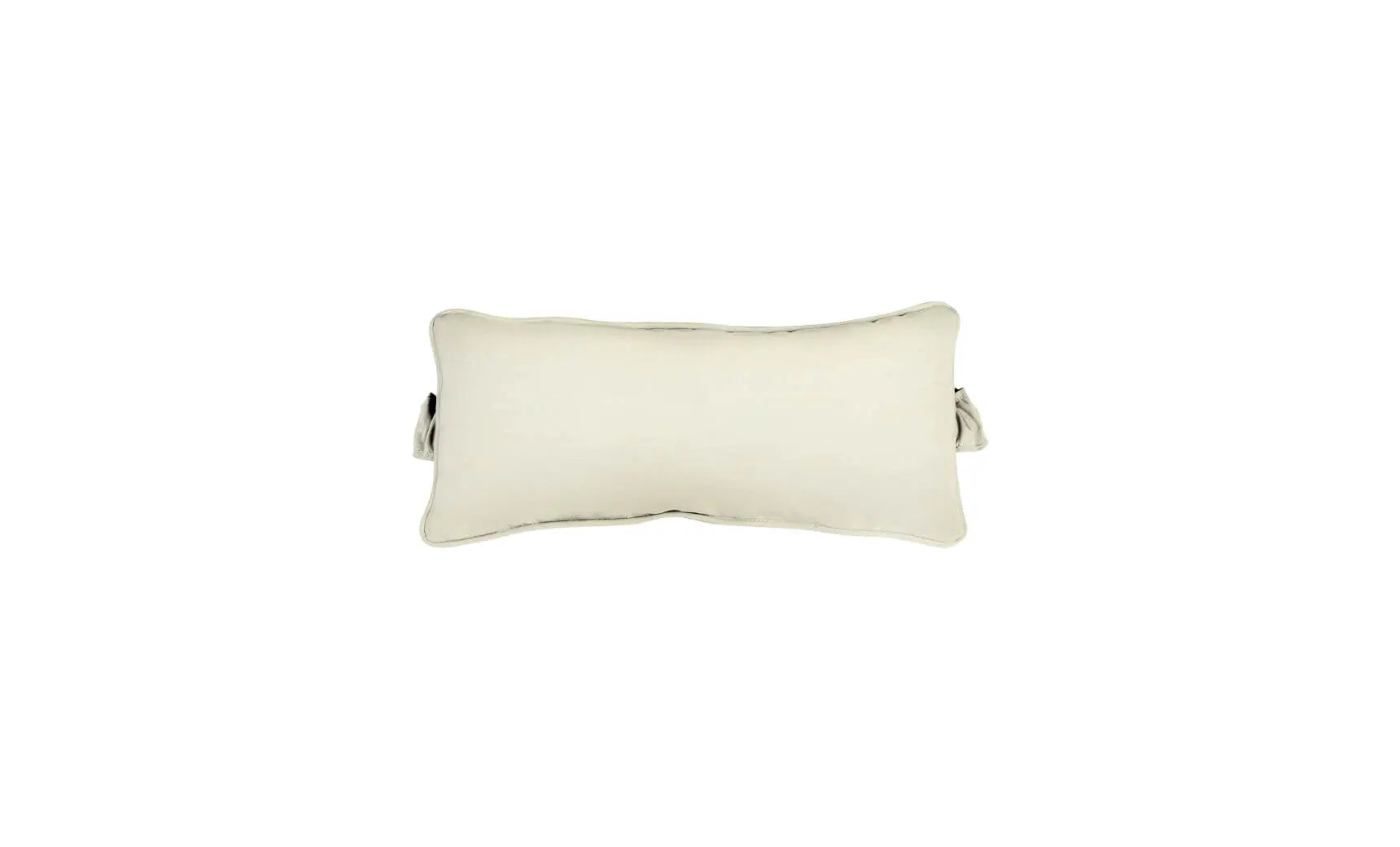Signature headrest pillow with soft fabric cover and adjustable design for comfortable support during travel.