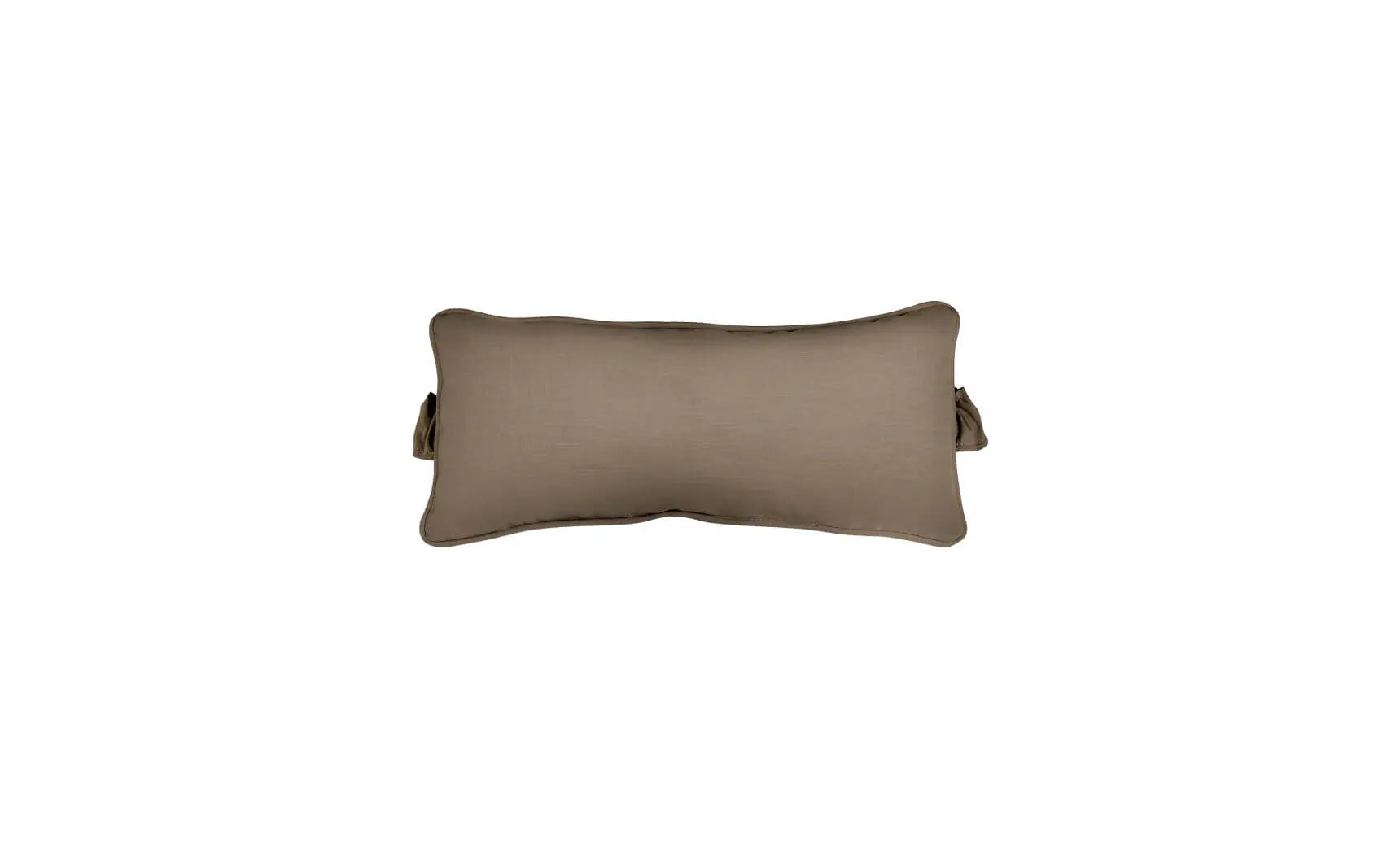 Signature headrest pillow with soft fabric cover and adjustable design for comfortable support during travel.