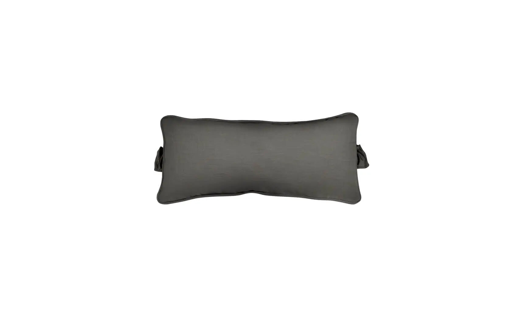 Signature headrest pillow with soft fabric cover and adjustable design for comfortable support during travel.