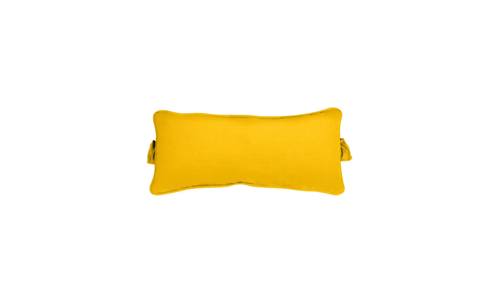 Signature headrest pillow with soft fabric cover and adjustable straps for comfort during travel.