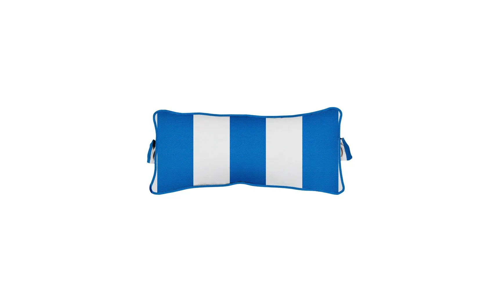 Signature headrest pillow with soft fabric cover and adjustable design for comfortable support during travel.