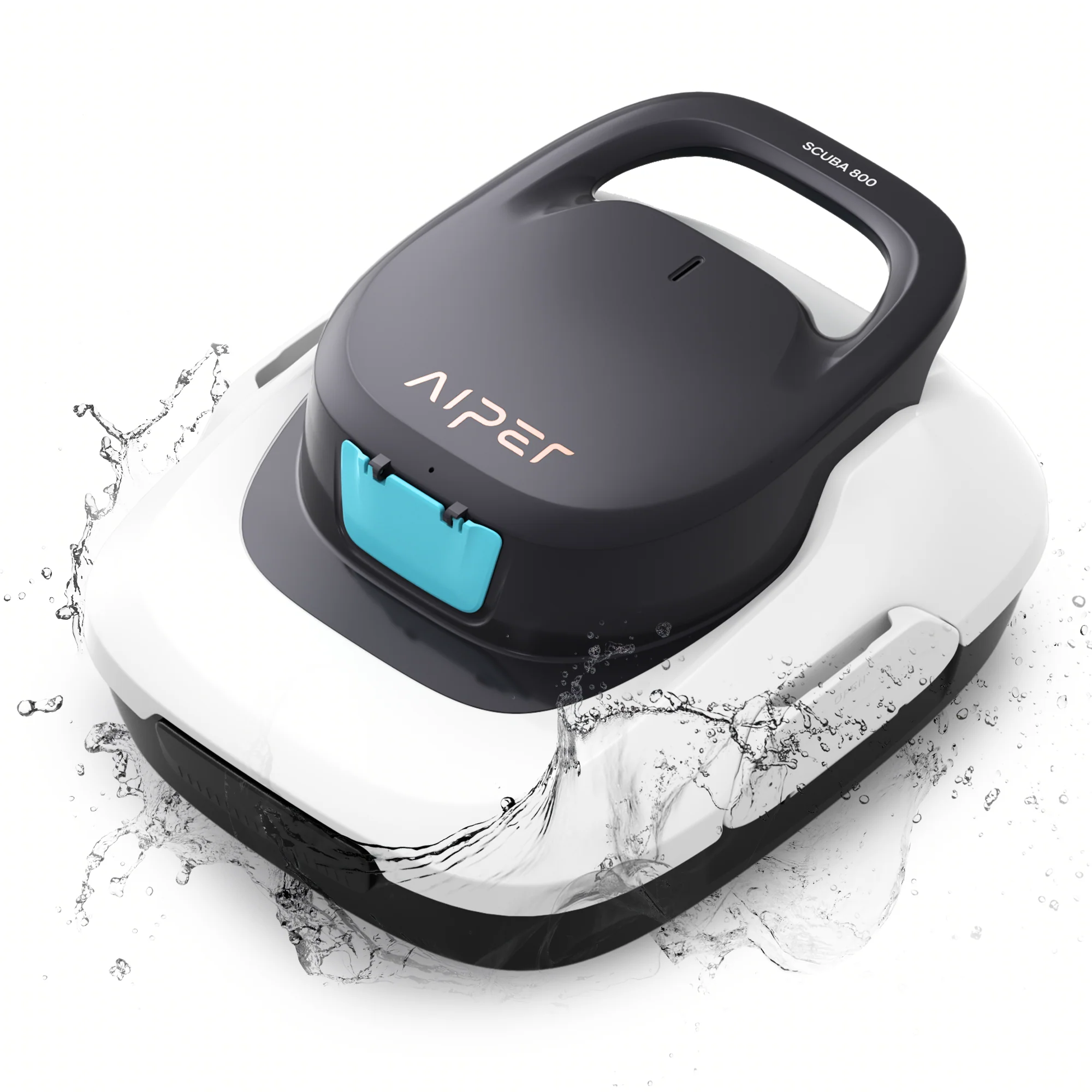 Robotic pool cleaner with 'Alper' branding on a white background