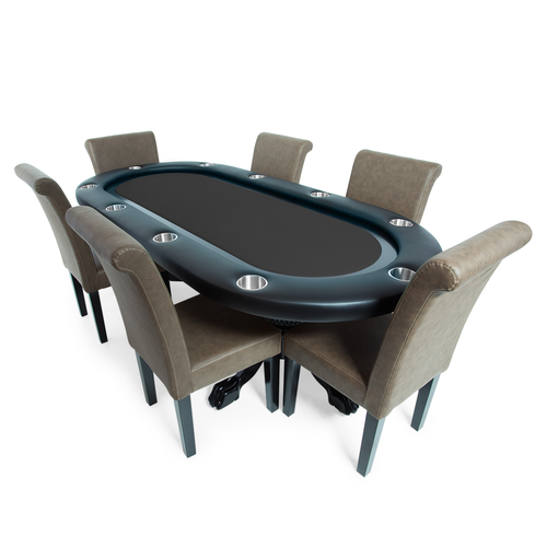 BBO Elite 94" Sunken Playing Surface 10 Person Poker Table Black With Dining Top 2BBO-ELT
