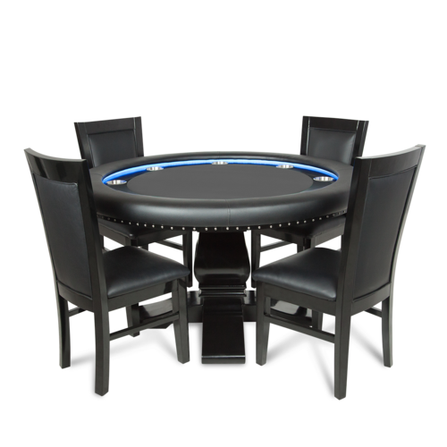 BBO Ginza LED 8 Person Poker Table With Dining Top and LED Lights  2BBO-GINZ