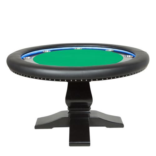 BBO Ginza LED 8 Person Poker Table With Dining Top and LED Lights  2BBO-GINZ