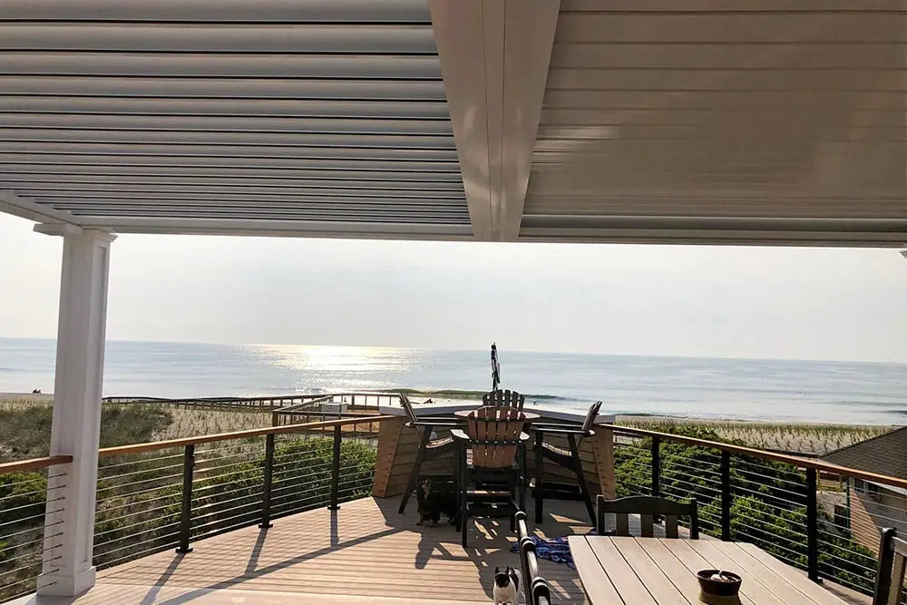 Sundance All Season Pergola – Motorized Louvered Roof System, Aluminum Outdoor Patio Cover Sundance Outdoor Living