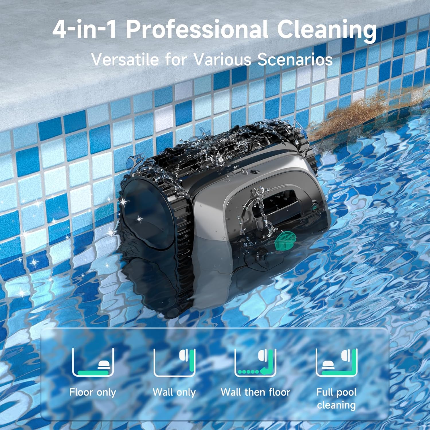 WYBOT C1 Cordless Robotic Pool Cleaner Gray