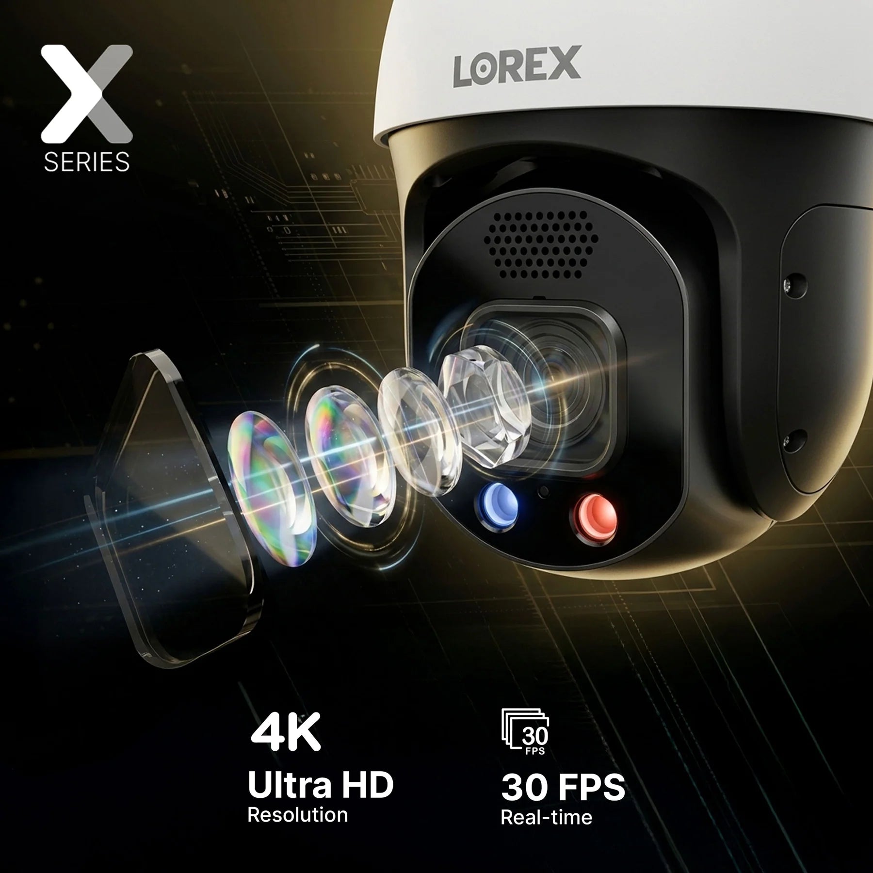 Lorex Connect X Series 4K PTZ PoE Camera, 30× Optical Zoom | CNX01P-DPW-AB1