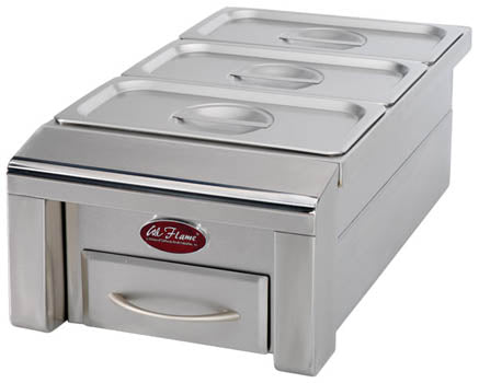 Cal Flame 12 inch drop-in food warmer in stainless steel