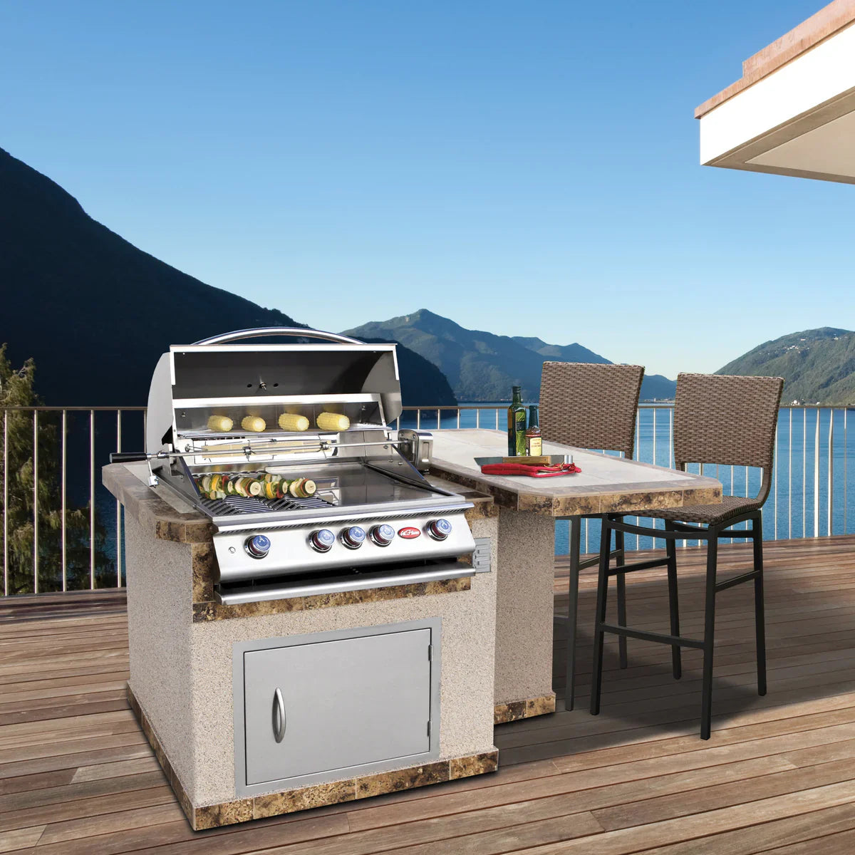 Cal Flame BBQ Island BBK-402 with sleek design and large storage door