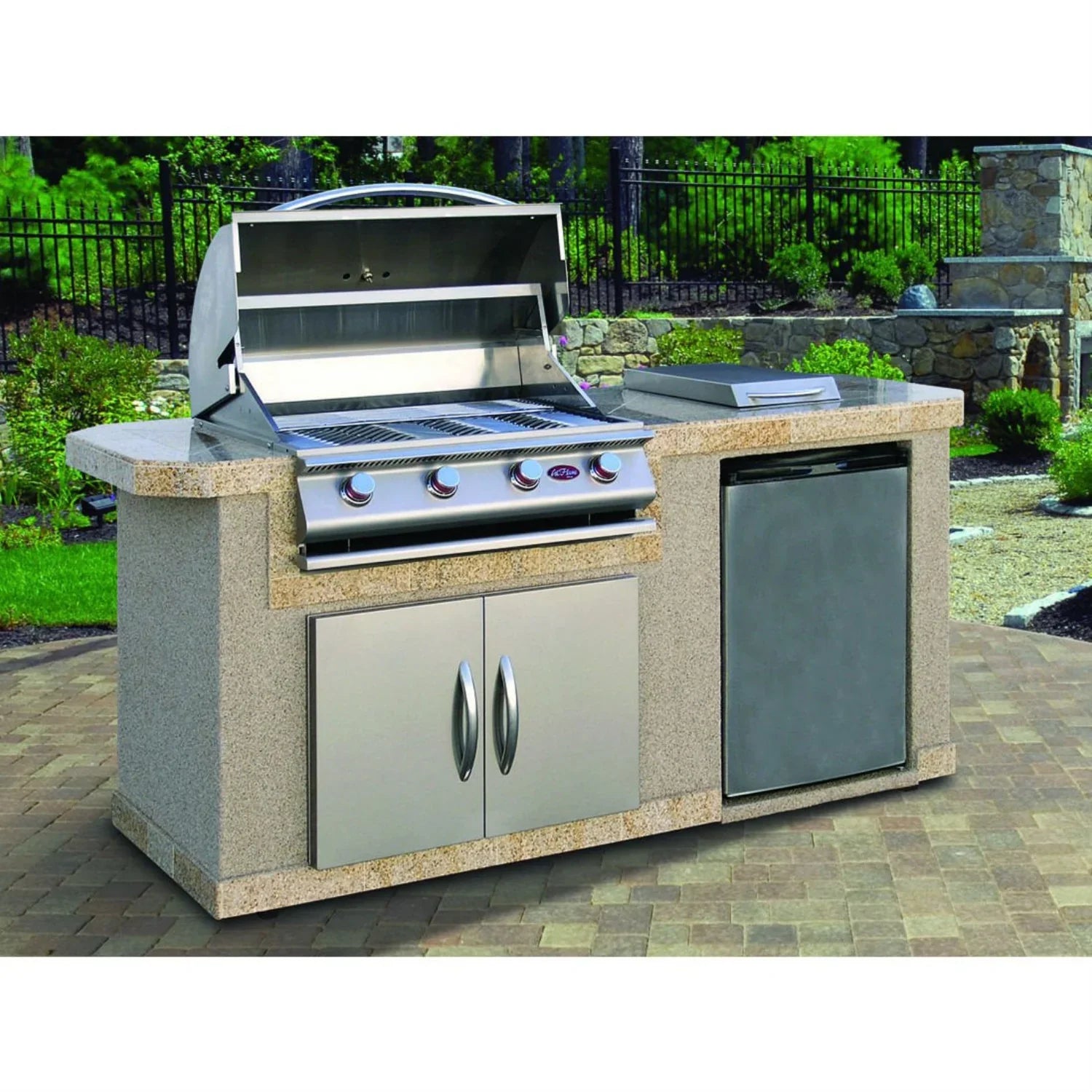 Cal Flame Pacifica Q 7ft Grill Island with sleek design and multiple customization options