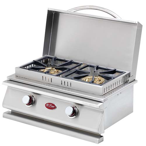 Cal Flame double side by side burners on an outdoor kitchen counter