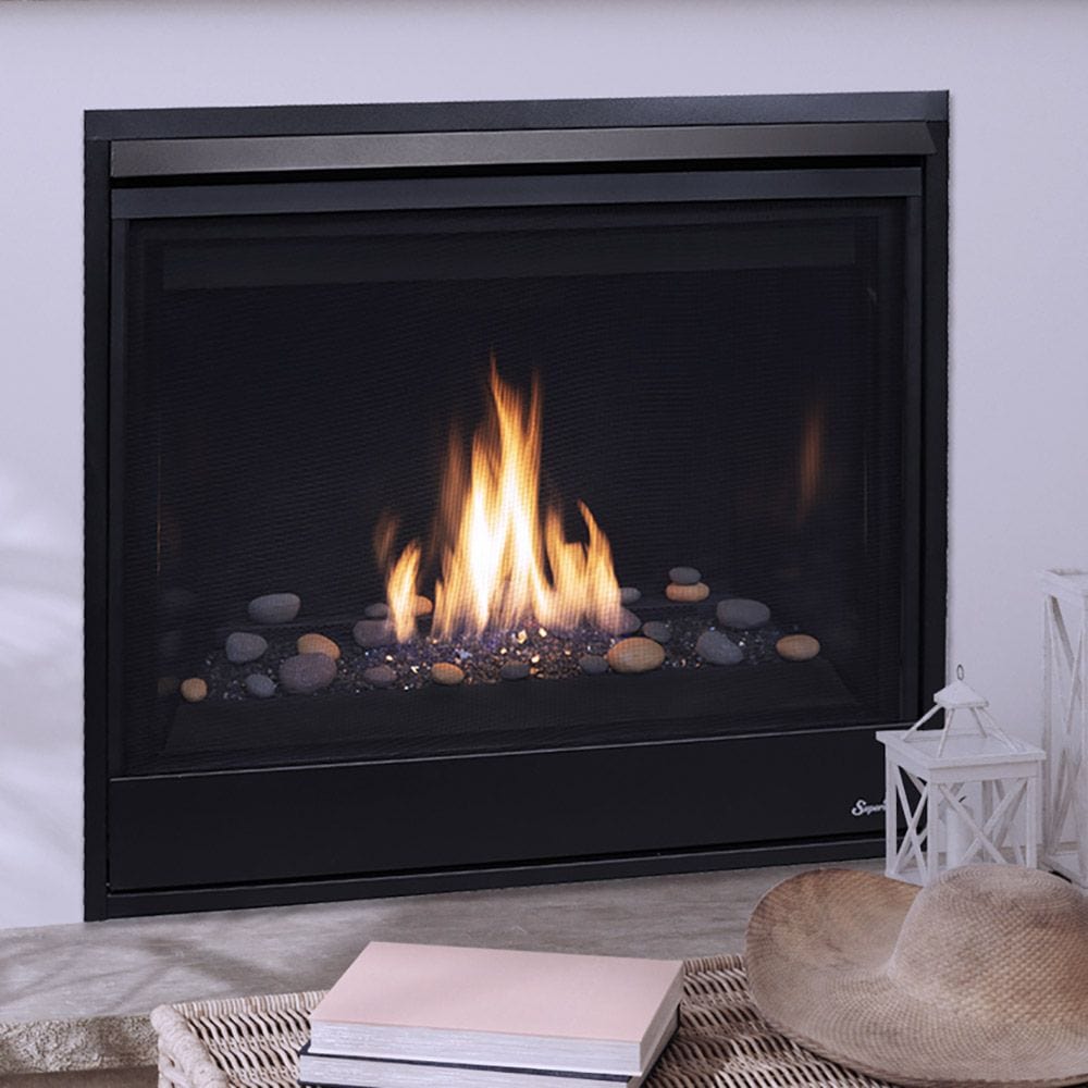 Superior 45-Inch DRC3045 Contemporary Electronic Ignition Direct Vent Gas Fireplace with Crushed Glass Media