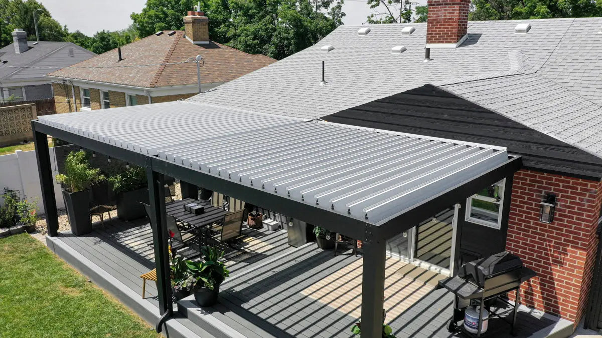 Sundance All Season Pergola – Motorized Louvered Roof System, Aluminum Outdoor Patio Cover Sundance Outdoor Living