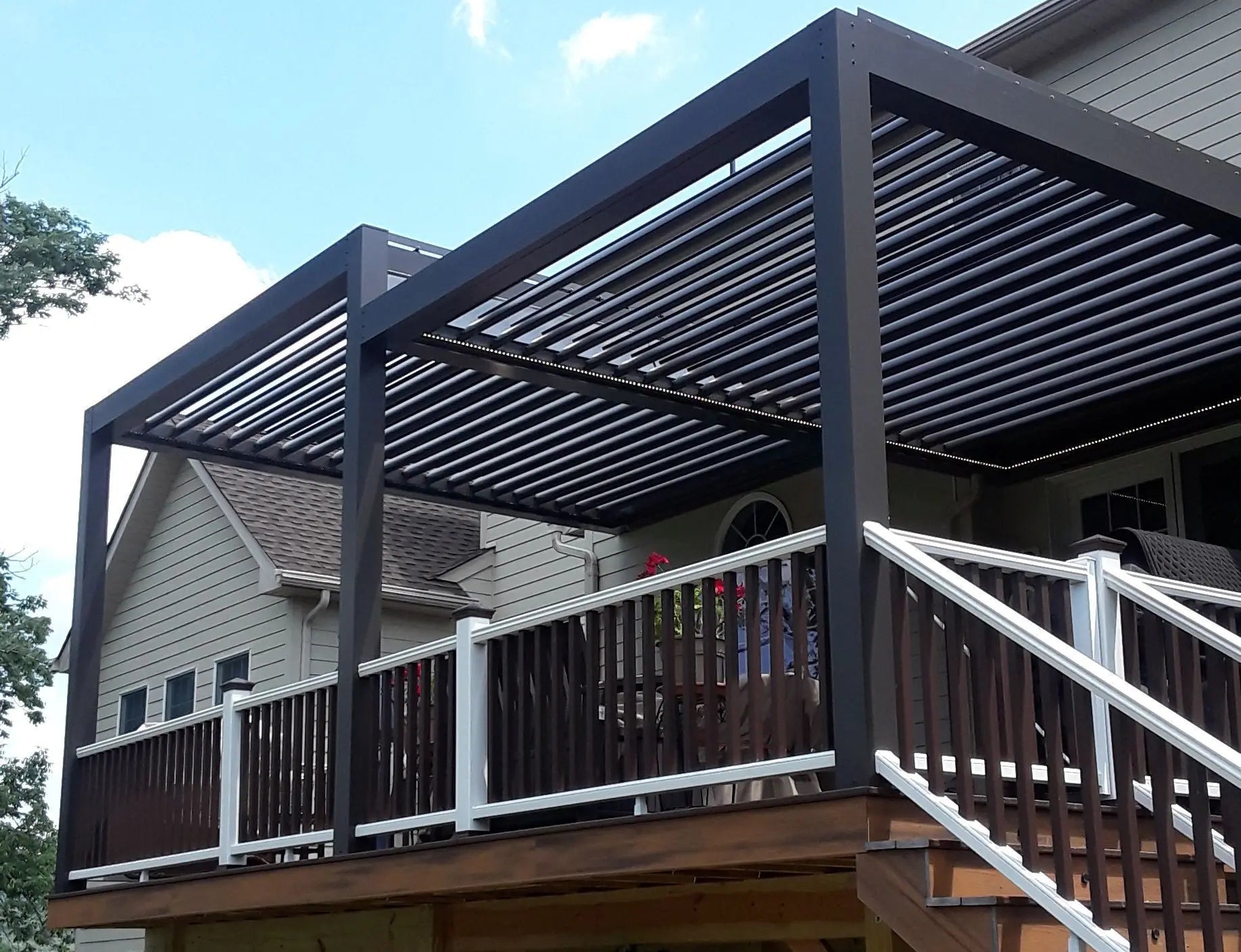 Sundance All Season Pergola – Motorized Louvered Roof System, Aluminum Outdoor Patio Cover Sundance Outdoor Living