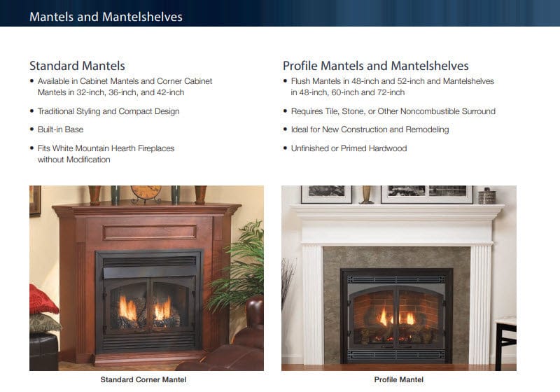 Empire 26" Lincoln Deluxe Vent-Free Gas Fireplace with Contour Burner and Mantel Combination