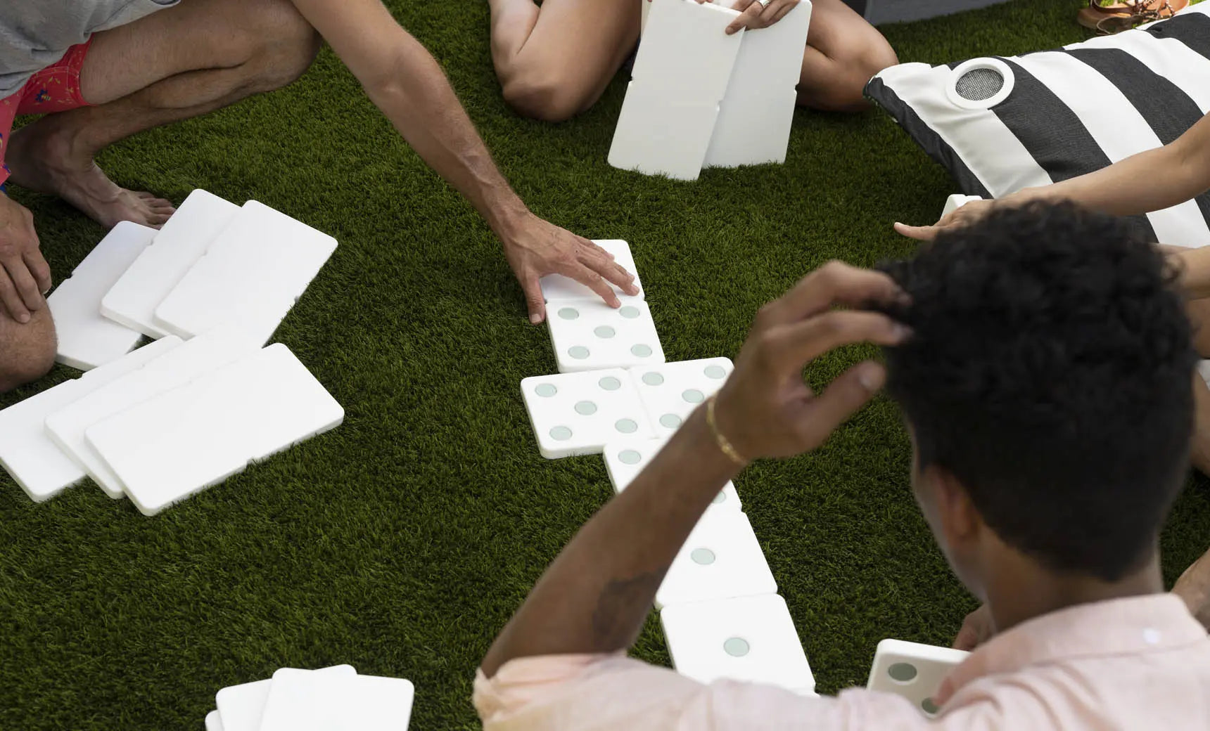 Dominoes tile set featuring black and bone tiles in a classic design