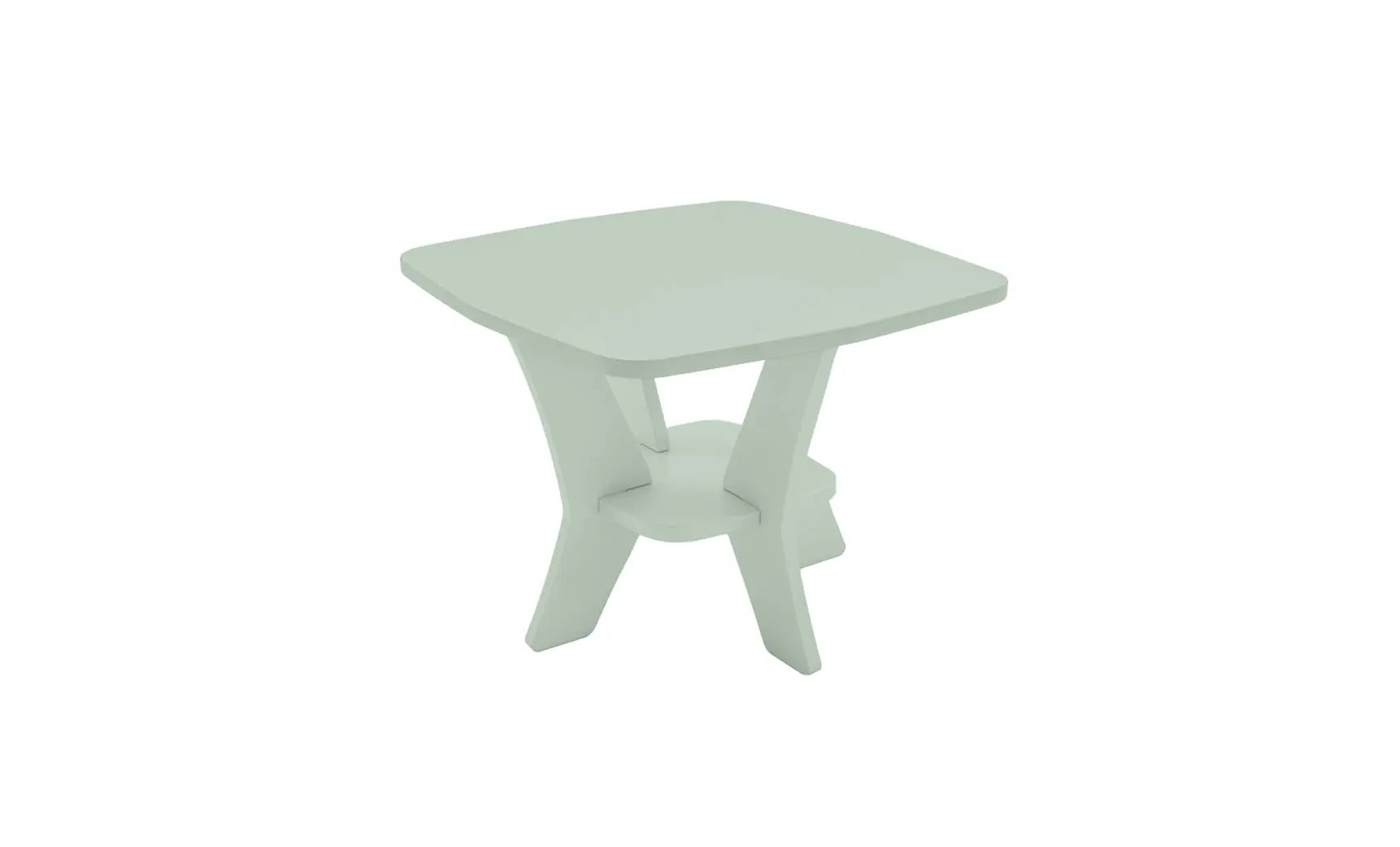 Mainstay square side table in weathered gray finish with storage shelf underneath
