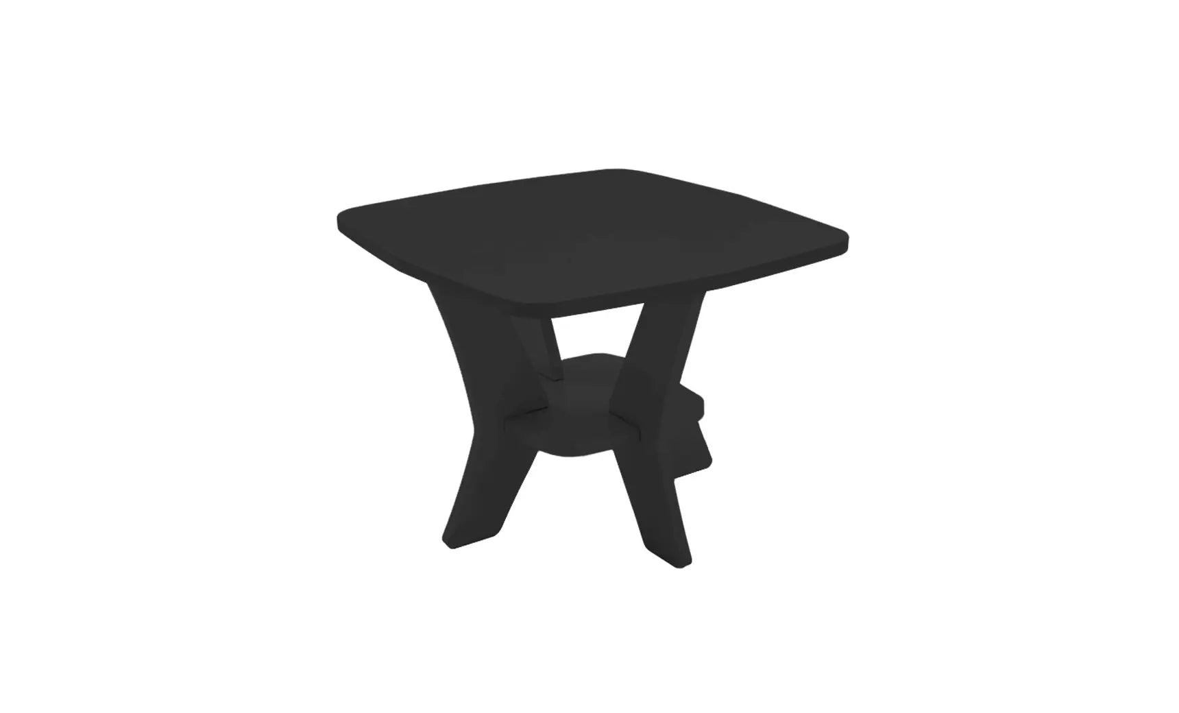 Mainstay square side table in weathered gray finish with storage shelf underneath