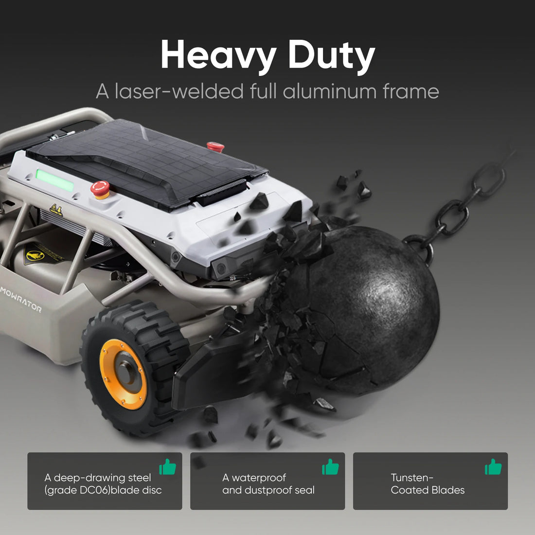 Mowrator S1 Remote Control Lawn Mower 4WD 85% Slope (Wide Wheels Edition)