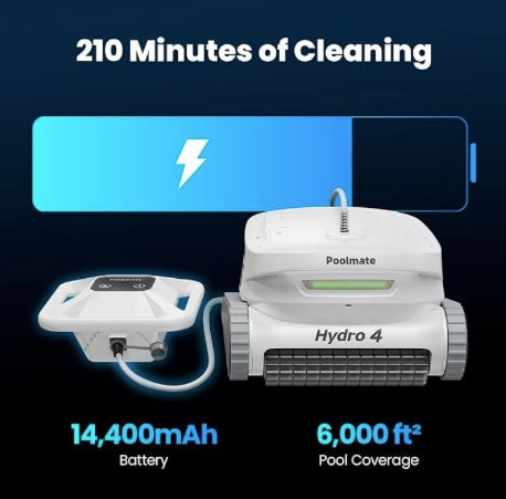 Poolmate Hydro 4 Robot Pool Cleaner (Battery Powered version) - New