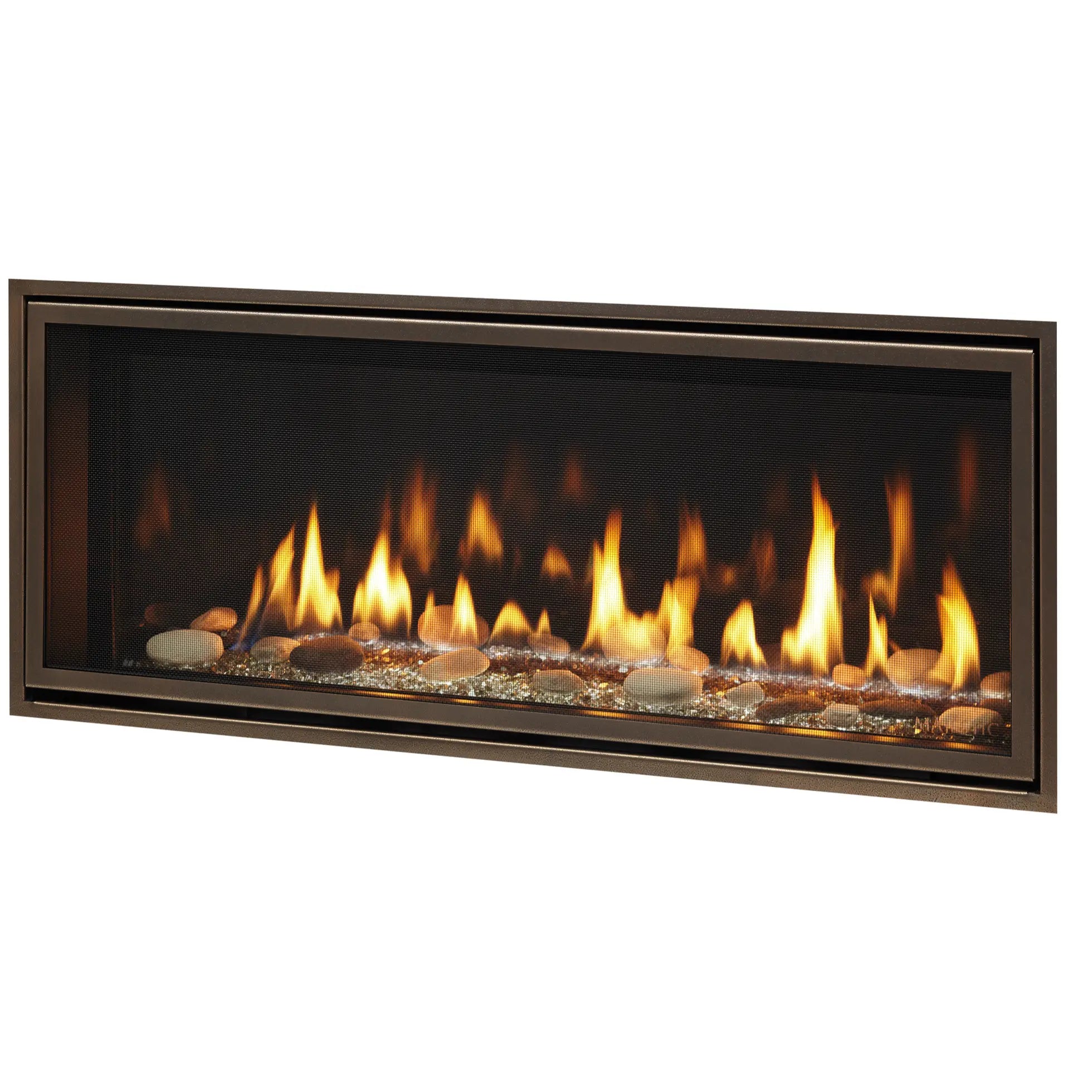 Majestic Echelon II 48" direct vent gas fireplace featuring an IntelliFire touchscreen remote control.
