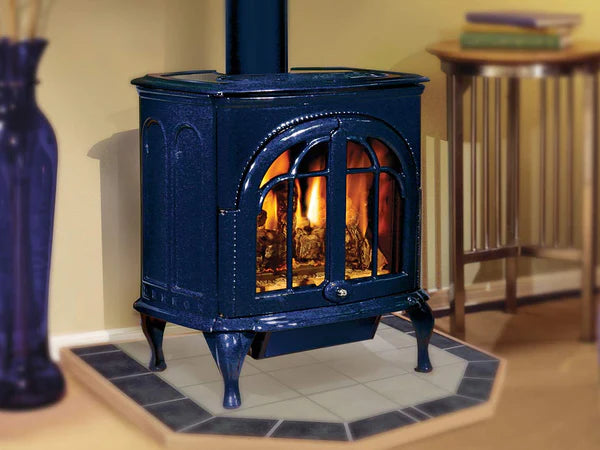 IRON STRIKE SEREFINA CAST IRON VENT FREE GAS STOVE - MANY COLOR CHOICES WHITE, BLUE, BROWN, BLACK