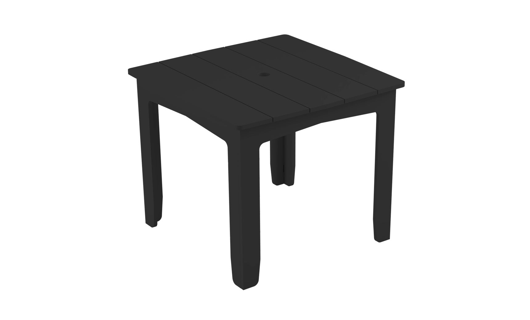 Mainstay square dining table with a dark finish and four legs.