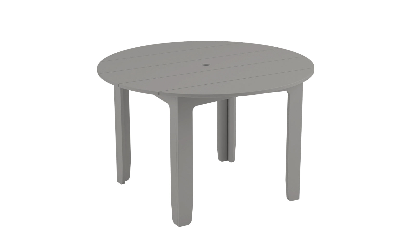 Mainstay round dining table with a smooth surface and sturdy legs.