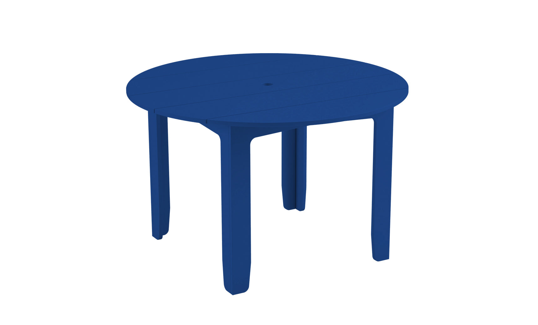 Mainstay round dining table with a smooth surface and sturdy legs.