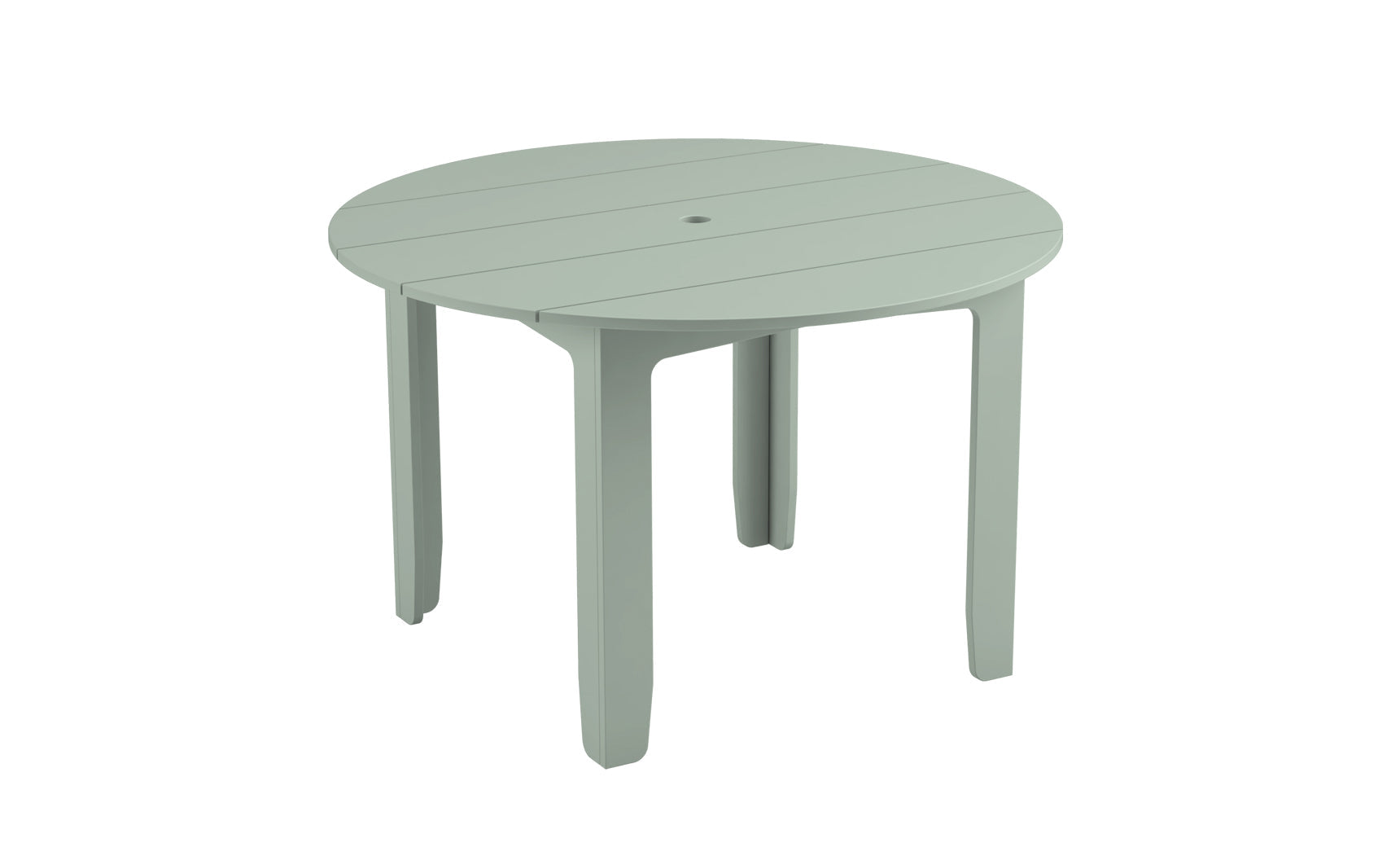 Mainstay round dining table with a smooth surface and sleek design.