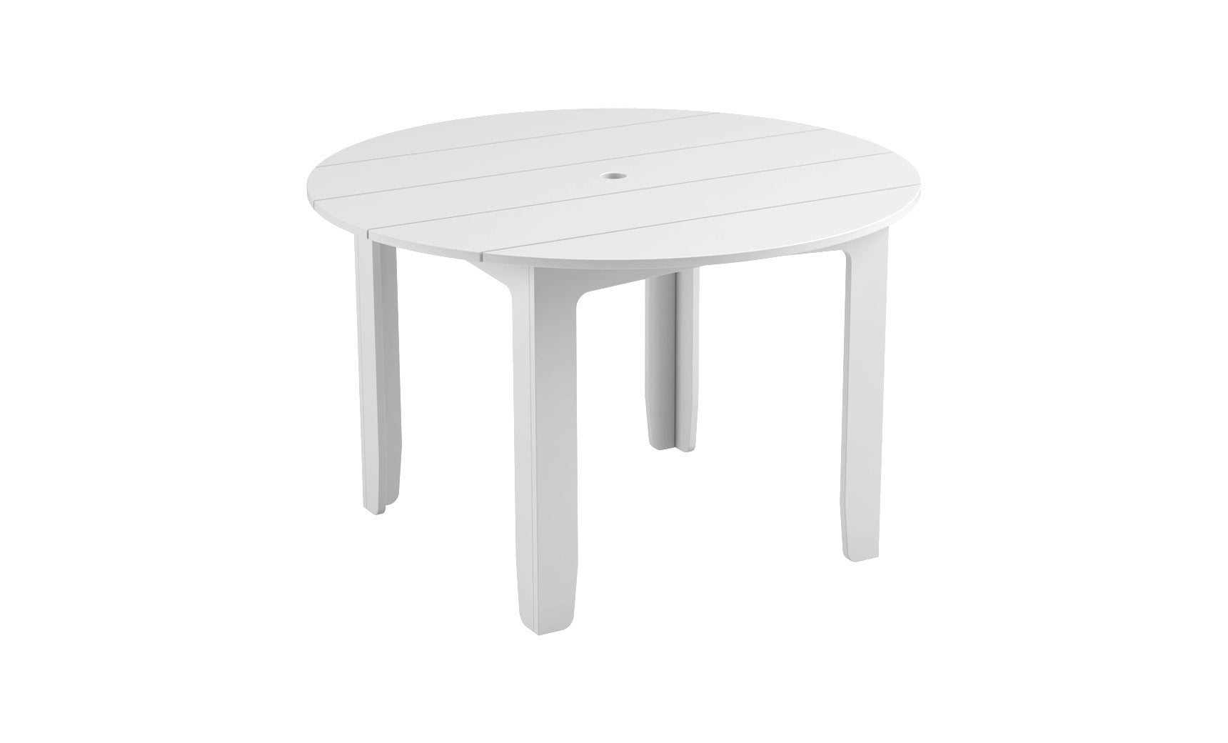 Mainstay round dining table with a smooth surface and sleek design.