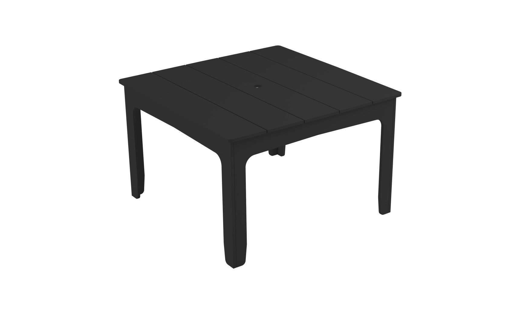 Mainstay square dining table with a dark finish and four legs.