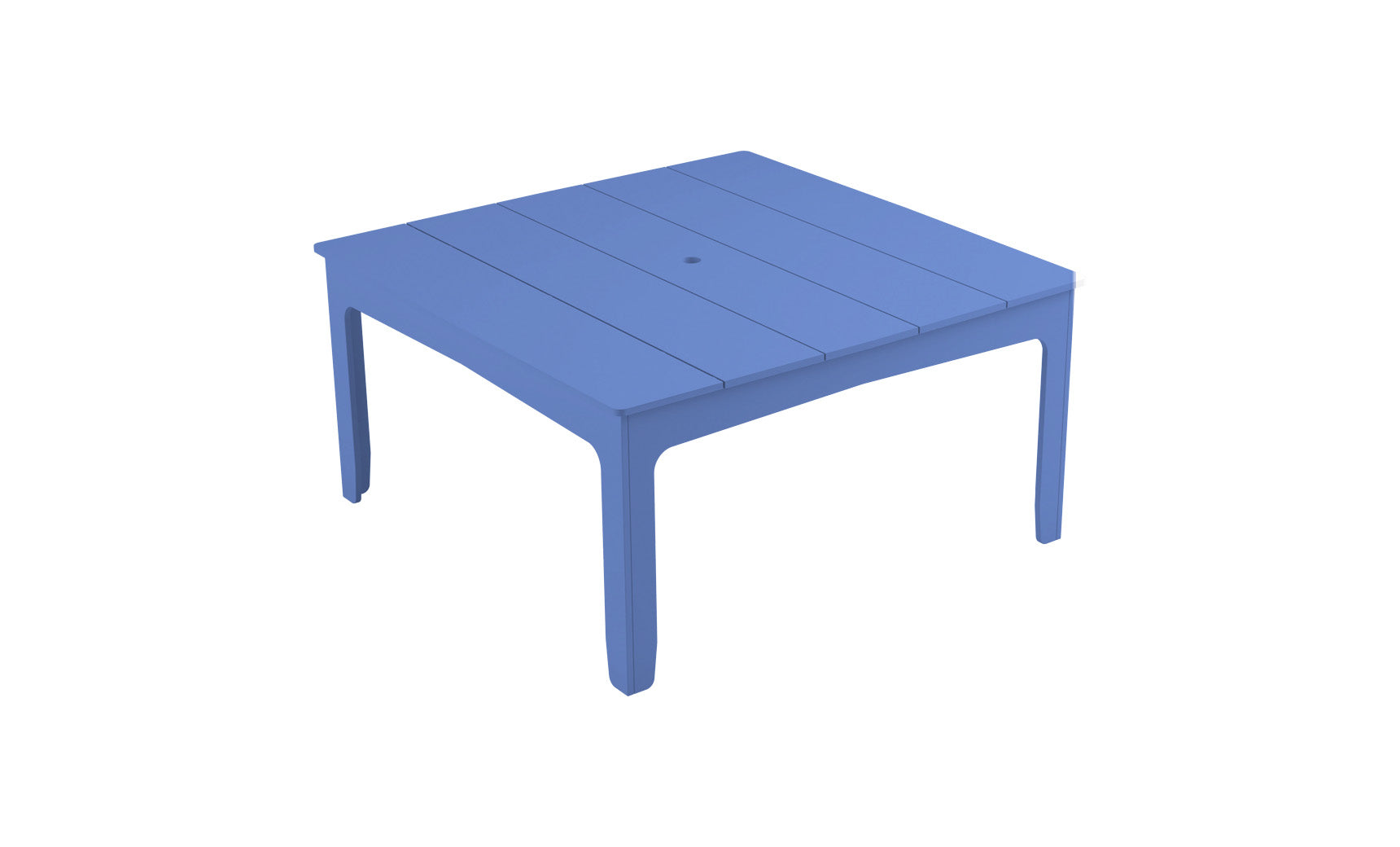 Mainstay square dining table with a dark finish and four legs.