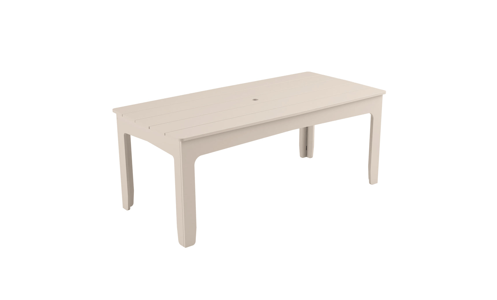 Mainstay rectangular dining table with a smooth surface and four legs.