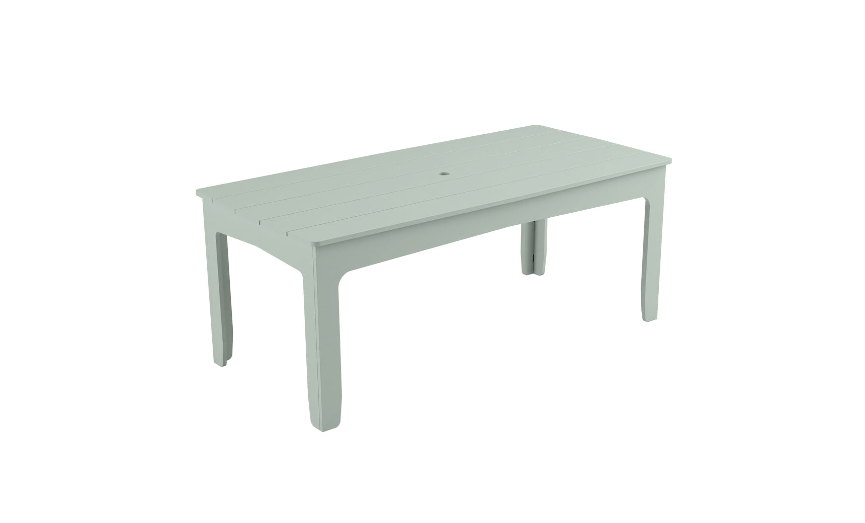 Mainstay rectangular dining table with a smooth surface and four legs.