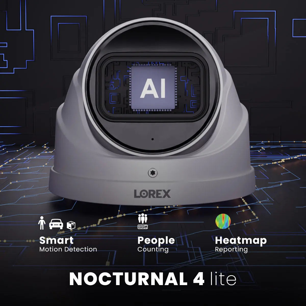 Lorex Nocturnal N4 Lite 4K IP Turret Camera – Wired Professional Surveillance - Aqvina LLC