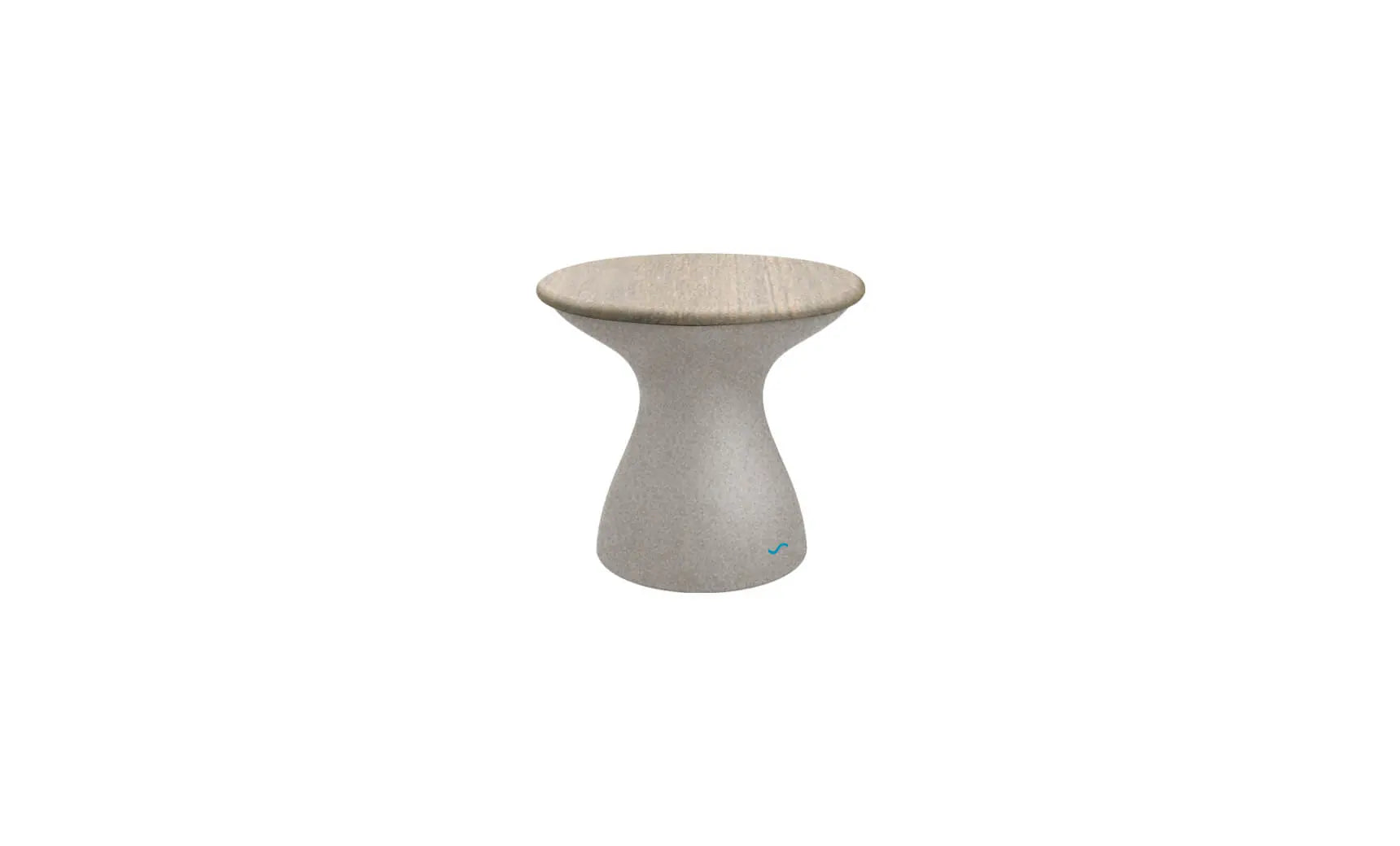 Autograph standard side table in walnut finish with glass top and metal legs