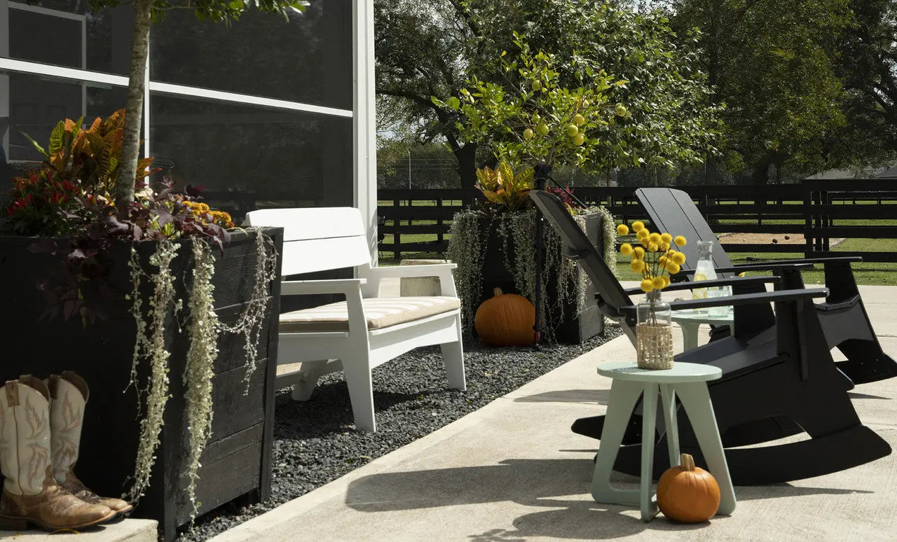 Mainstay outdoor bench cushion in blue with water-resistant fabric and zip closure