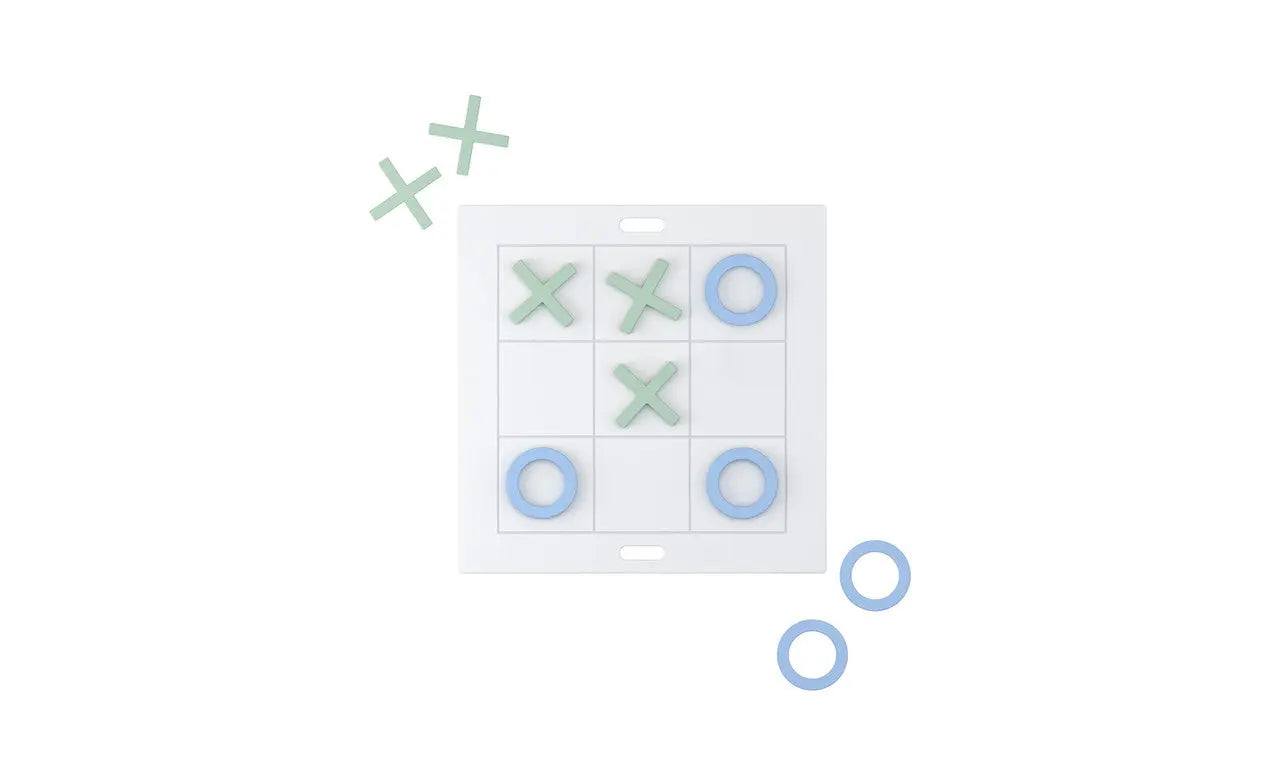 Checkers and Tic Tac Toe game set with checkered board and pieces