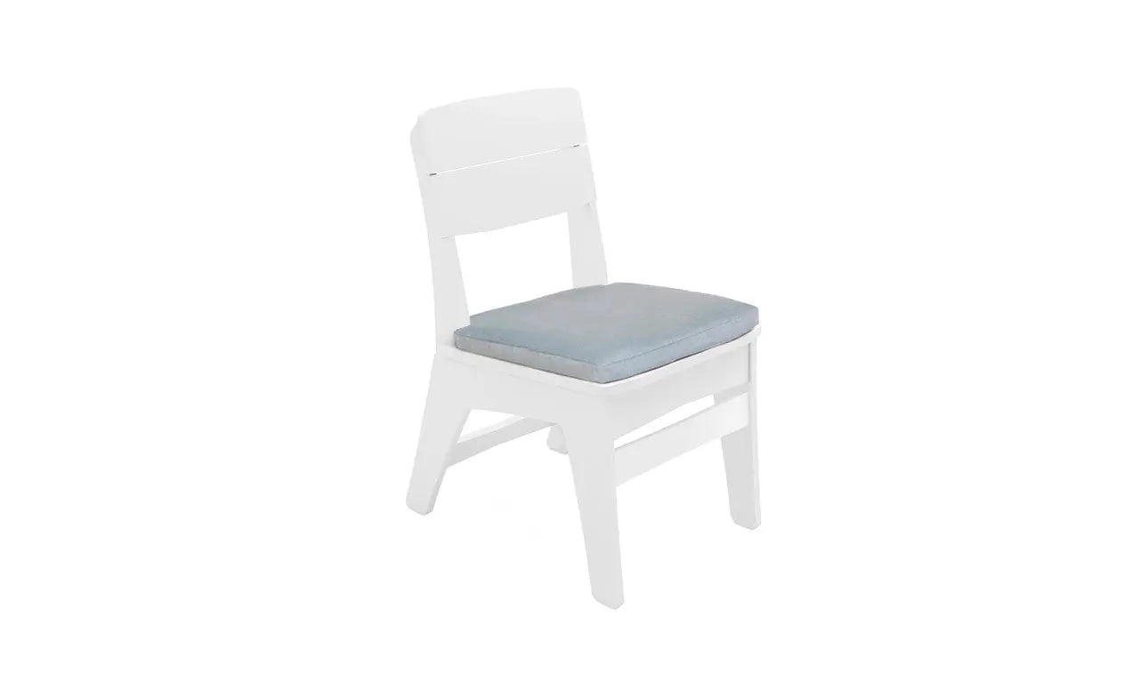 Mainstay dining side chair seat cushion in soft fabric with scalloped edge design