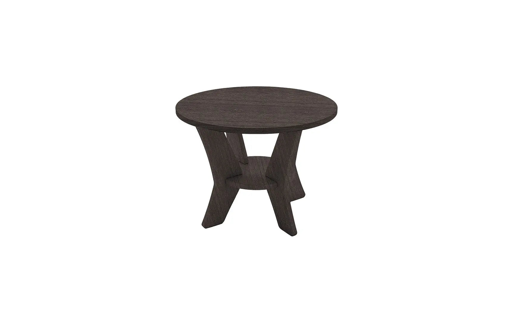 Mainstay round side table with a smooth surface and sleek design.