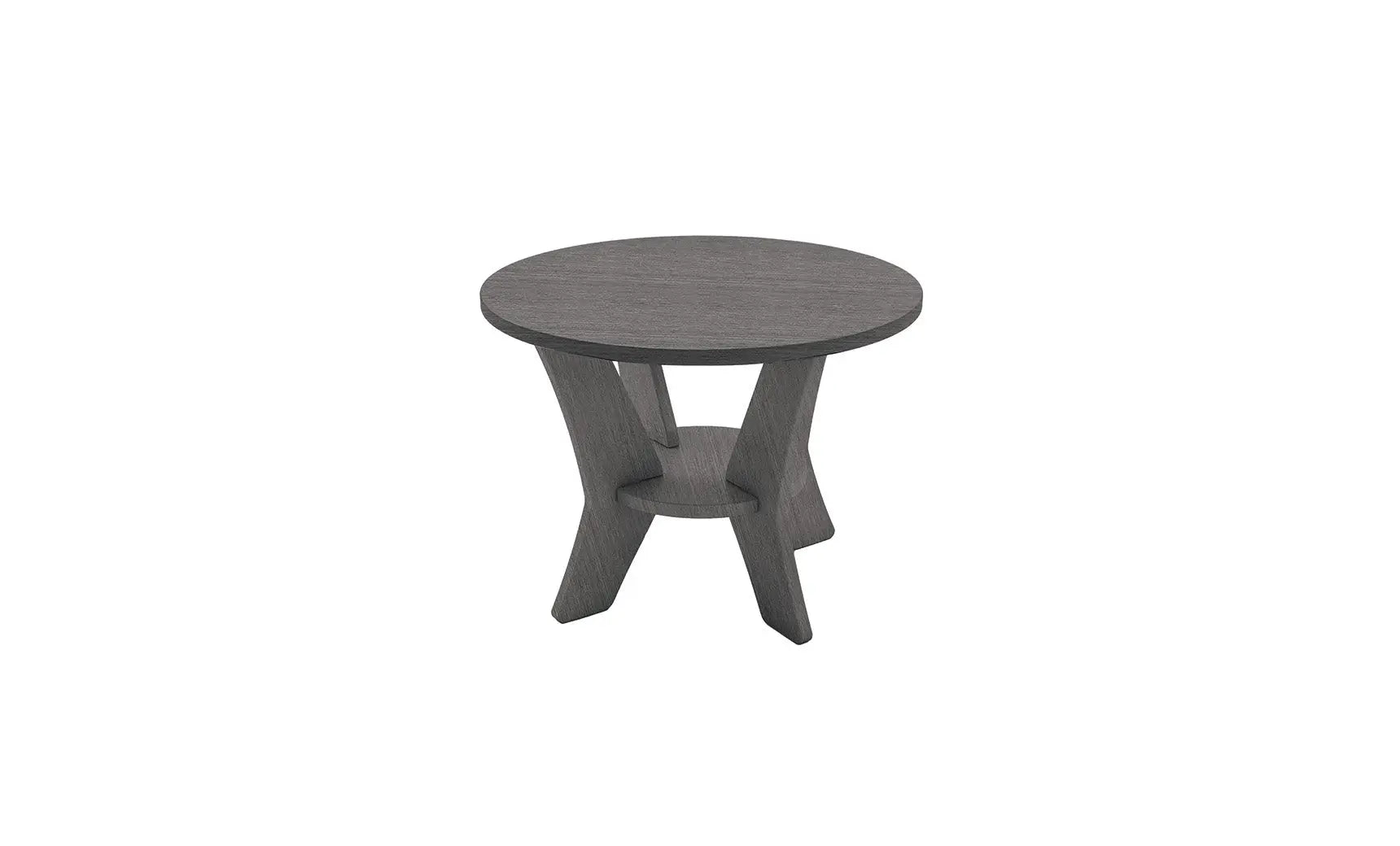 Mainstay round side table with a smooth surface and sleek design.