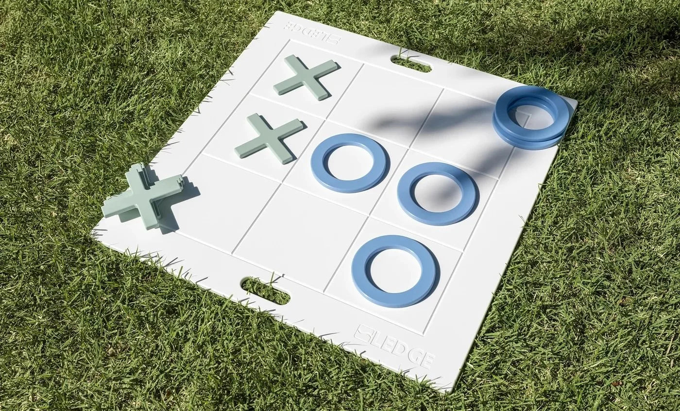 Ledge Lounger Oversized Patio Games Set | 4-in-1 — Hoopstr, Four In A Row, Dominoes & Checkers & Tic Tac Toe