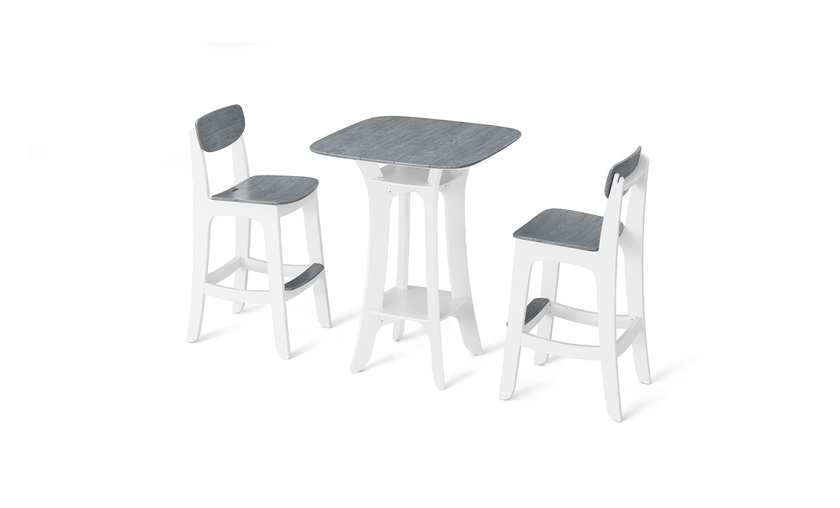 Haven high-top bed frame set with wooden legs and headboard