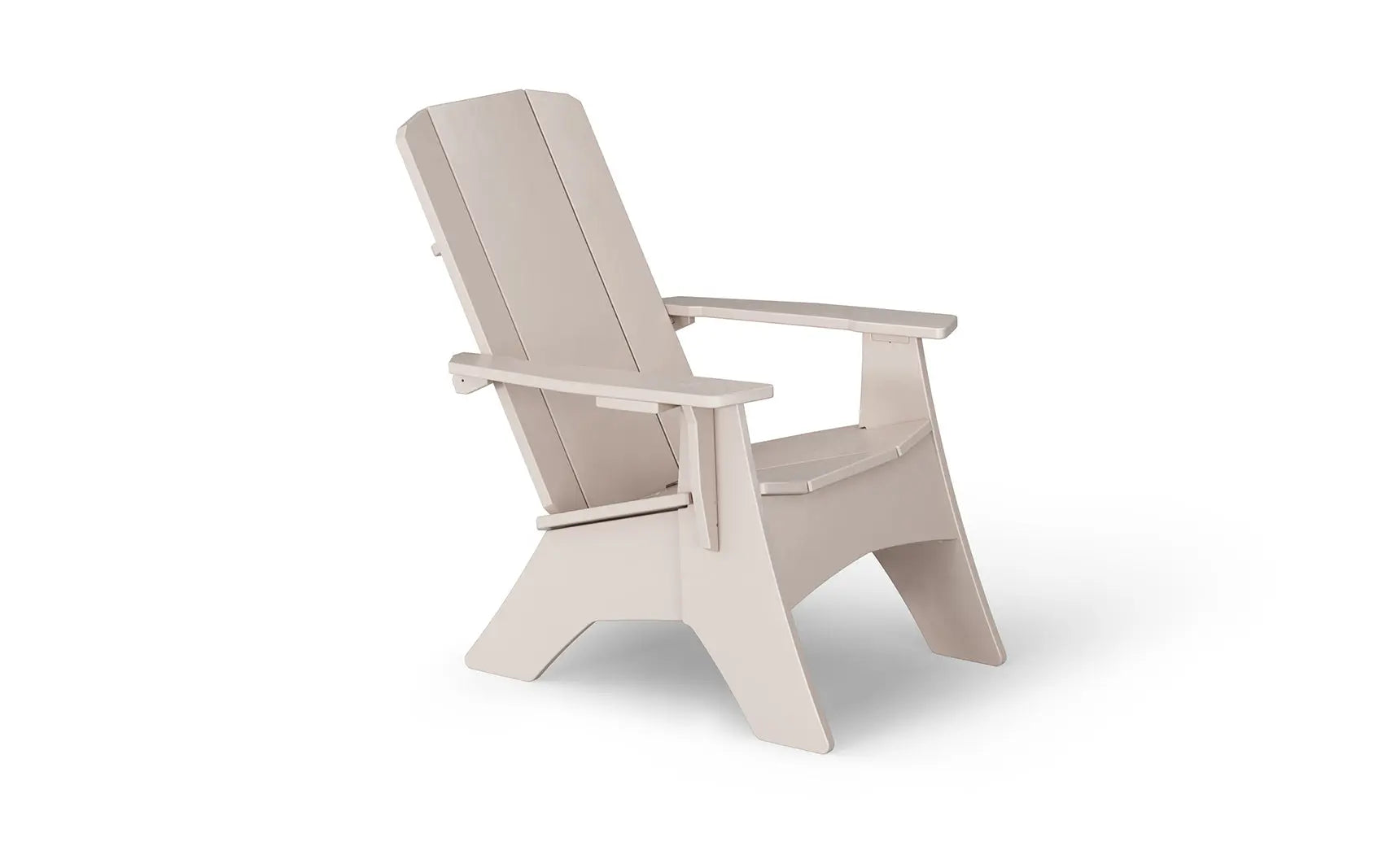 Mainstay Ultimate Adirondack wooden lounge chair with armrests and footrest in weathered finish
