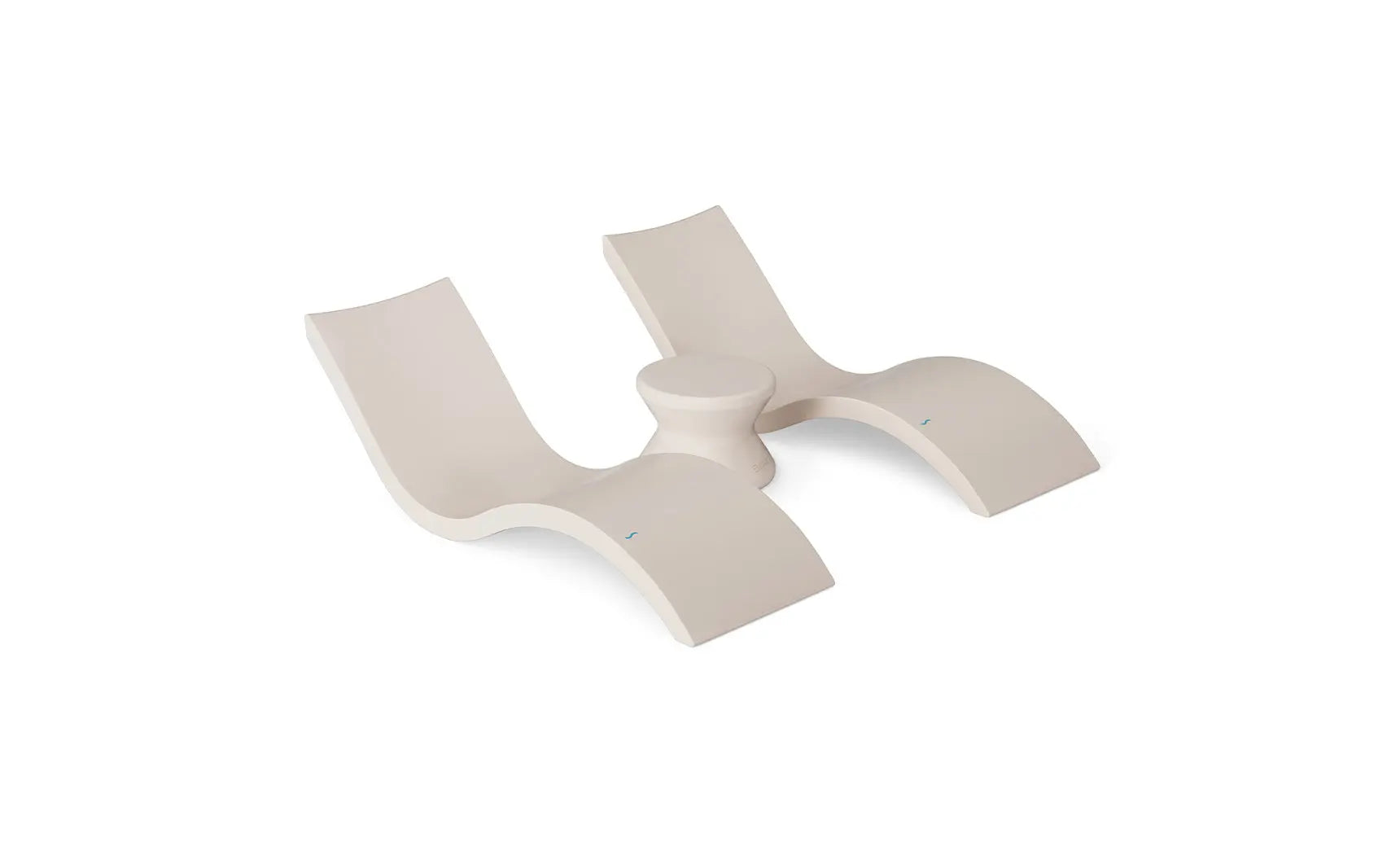 Signature chaise lounge in a modern design paired with a sleek side table for an in-pool setup.